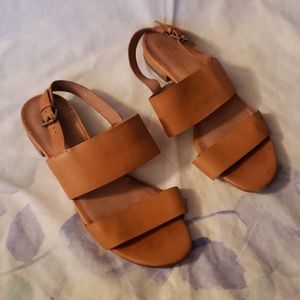 Brown leather strappy sandals